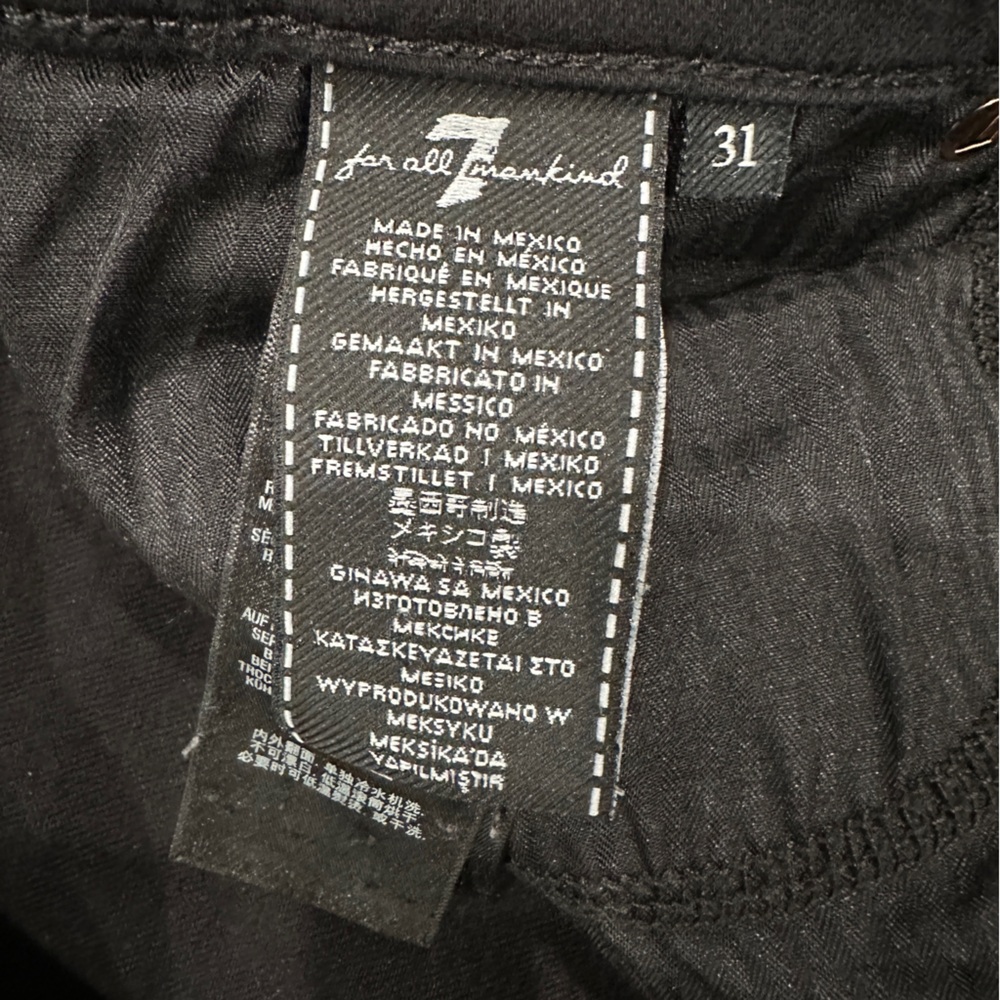 7 For All Mankind Jet Black Denim - Picture 5 of 9